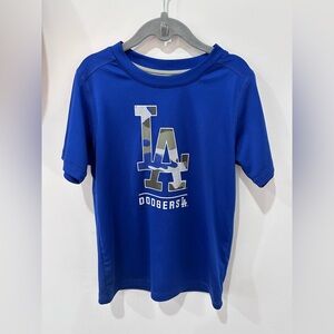 Genuine Merchandise Kids Blue Dodgers Rashguard Tee - Size Large (7)